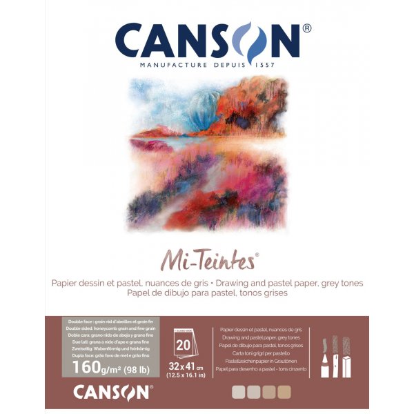 Canson Mi-Teintes Pastel Paper Gris 160g - 32x41 cm