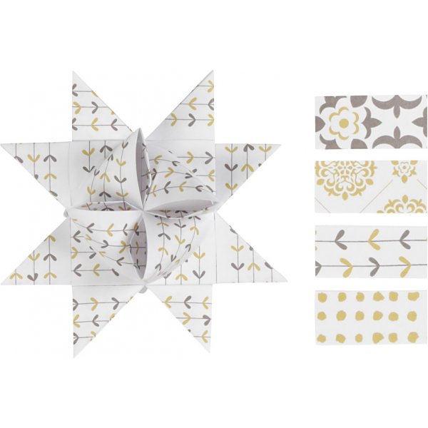 Thtinauhat - kulta - valkoinen - 6,5+11,5 cm, 48 nauhaa