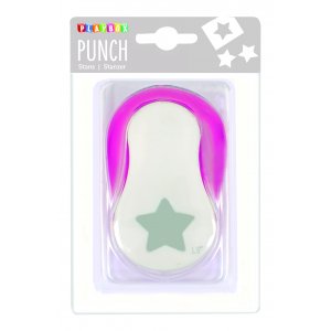 Punch star 3,8 cm - Pinkki/valkoinen