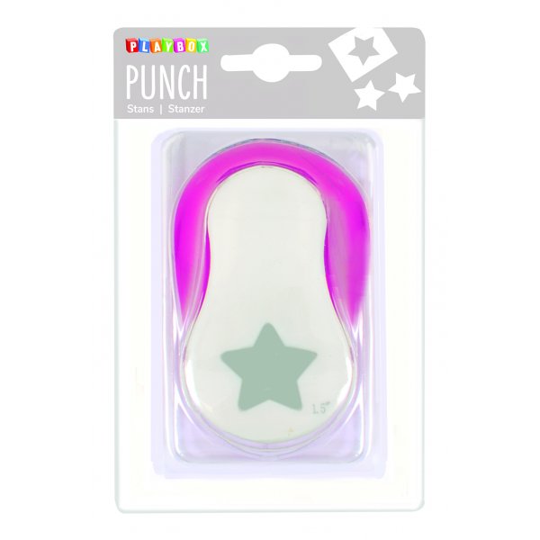 Punch star 3,8 cm - Pinkki/valkoinen