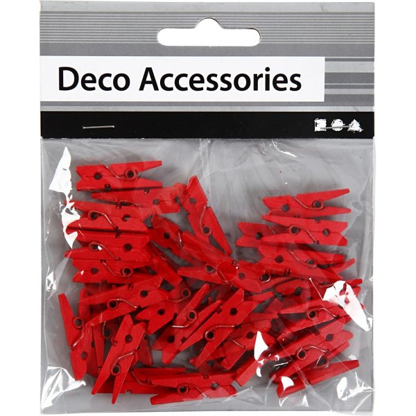 Mini pyykkipojat - punainen - 36 kpl Mini pyykkipojat - punainen - 36 kpl