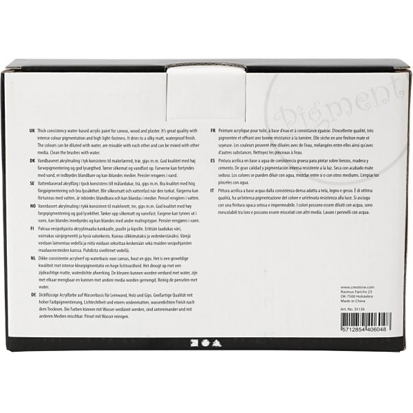 Pigment Art Acrylic - sekavrit - luonnolliset vrit - puolikiiltv - 5 x 75 ml