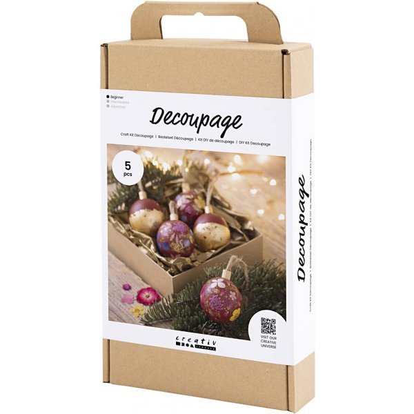 DIY Kit Decoupage - Joulunpunainen - Kuivatut kukat