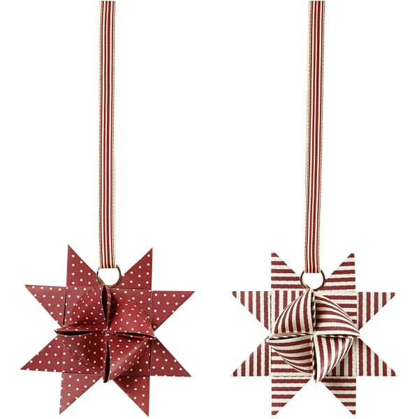 Thtinauhat - punainen - valkoinen - 6,5+11,5 cm - 60 nauhaa