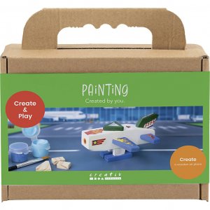Mini DIY-setti, maalaa ja rakenna lentokone, sininen/vihre� harmonia, 1 kpl