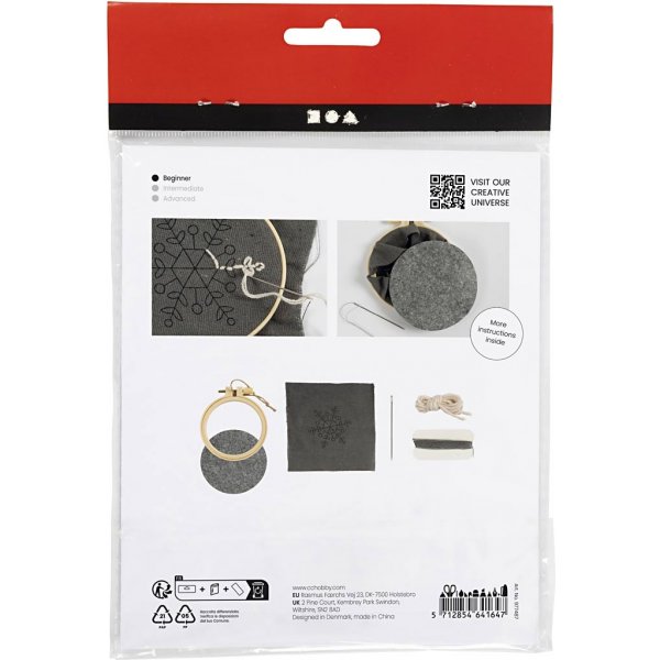 Mini DIY Kit Embroidery - harmaa - Snowflake Mini DIY Kit Embroidery - harmaa - Snowflake