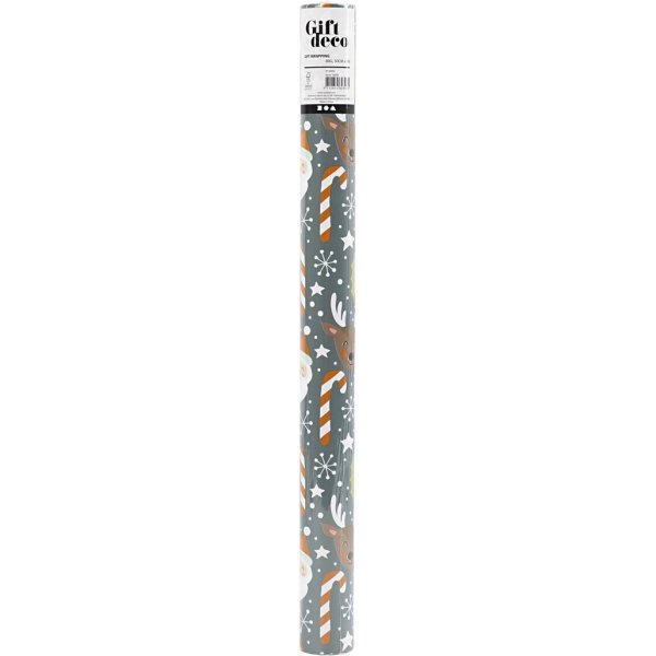 Lahjapaperi - Joulupukki - Joululahja - tikkari - poro - 5 m