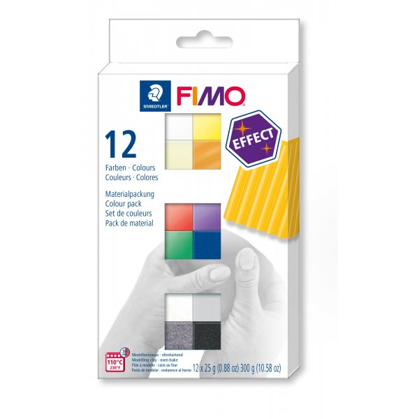 Modeling Fimo Effect 25g 12 väriä - Värisetti 1