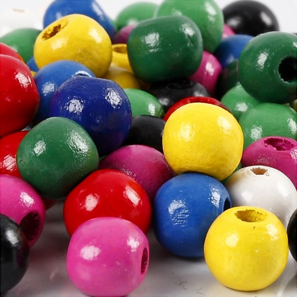 Puiset helmet - pyöreät - sekaväriset - 22 g Puiset helmet - pyöreät - sekaväriset - 22 g