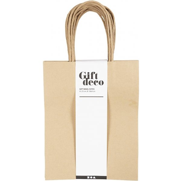 Paperikassit - ruskea - 10 kpl