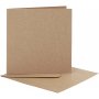 Postikortti kirjekuorella - luonnollinen - 12,5 x 12,5 cm - 10 kpl