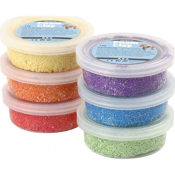 Foam Clay - vahvat vrit - metallinen 6 x 14 g