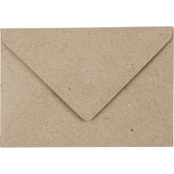 Kierrtetty kirjekuori - luonnollinen - 7,8 x 11,5 cm - 50 kpl
