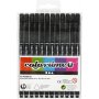 Colortime Fineliner Marker - musta - 12 kpl