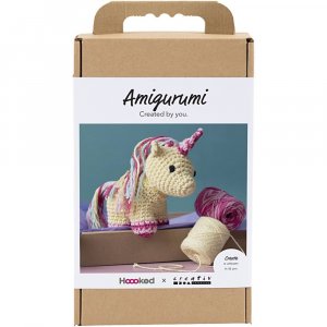 Tee-se-itse amigurumi yksisarvisen sateenkaaren v�reiss� - 1 pakkaus.