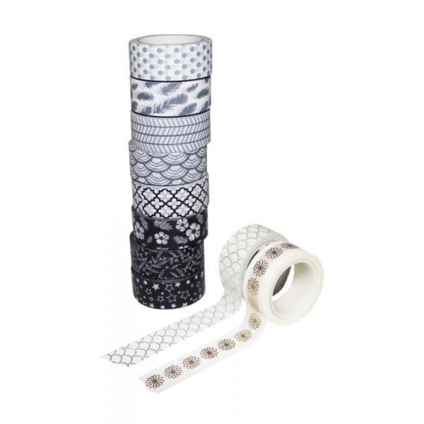 Washitape Black/Metallic Sense - 10 versiota