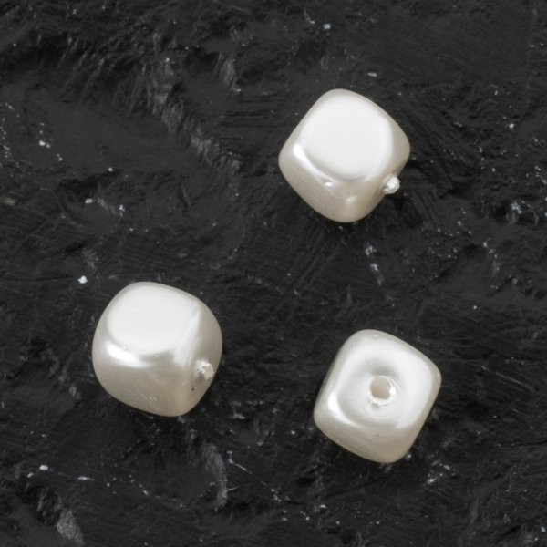 Lasivahahelmet neliö 6 mm Valkoinen - 24 kpl