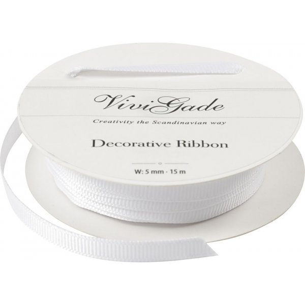 Grosgrain-nauha - valkoinen - 15 m