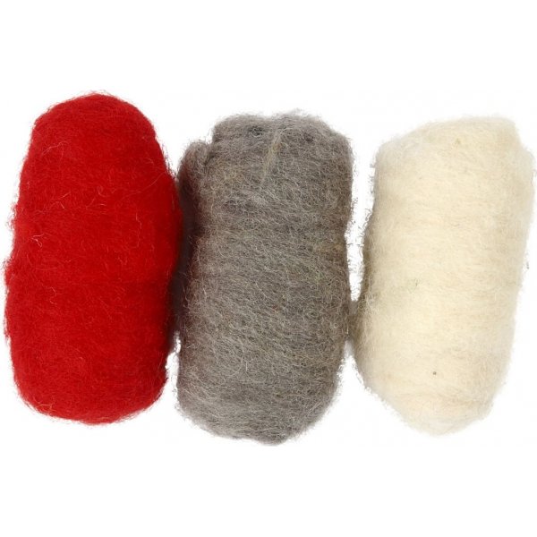 Karstattu villa - punainen/valkoinen harmonia - 3 x 10 g