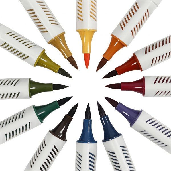 Luonnosmerkit - himmeät värit - 12 kpl Luonnosmerkit - himmeät värit - 12 kpl