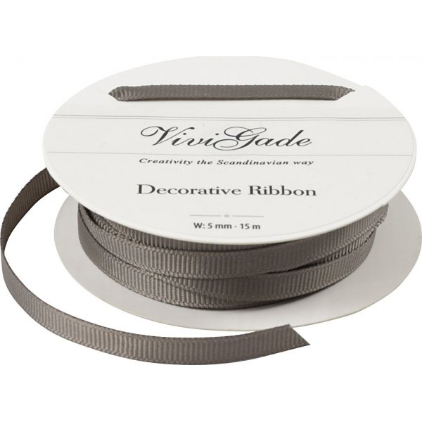 Grosgrain-nauha - harmaa - 15 m