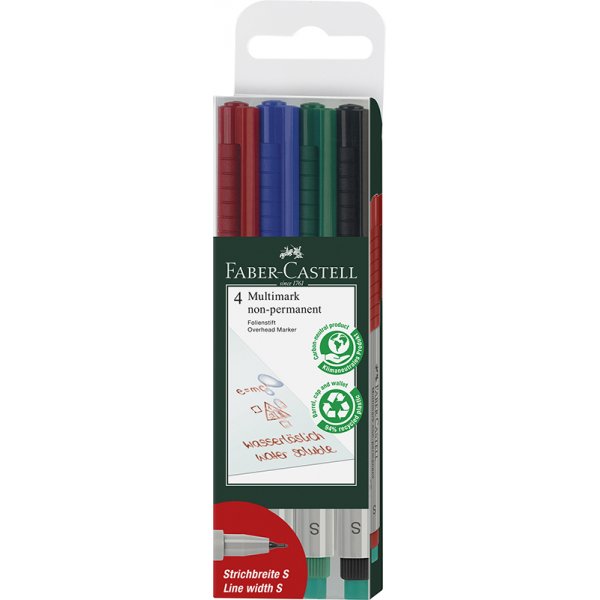 Merkkikyn - Faber-Castell - Multimark ei pysyv - 4 kpl kokoa S