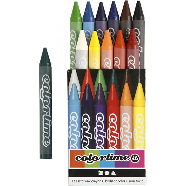Colortime Crayons - sekavärit - 12 kpl Colortime Crayons - sekavärit - 12 kpl