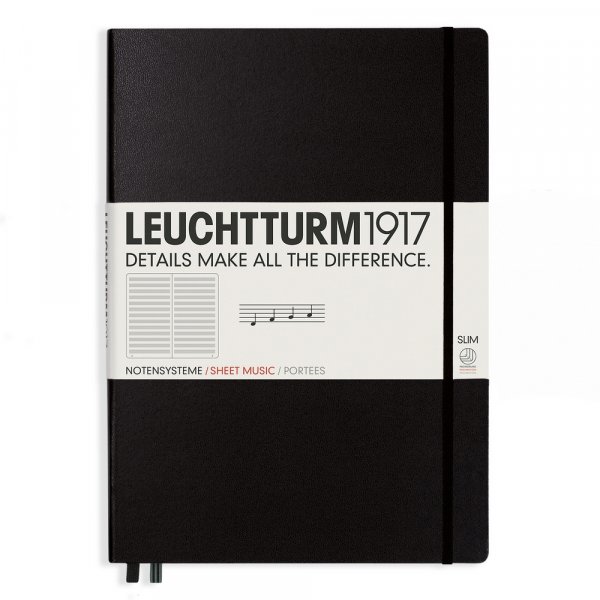 Notebook Music A4+ Slim Hard - musta