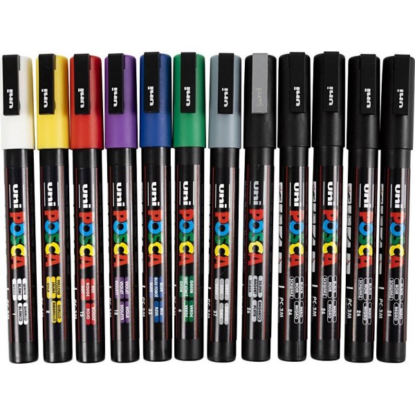 Posca Marker - sekavrit - ei. PC-3M - 12 kpl