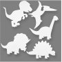 TeACH Me -pahvifiguurit - Dinosaurukset - valkoinen - 16 kpl