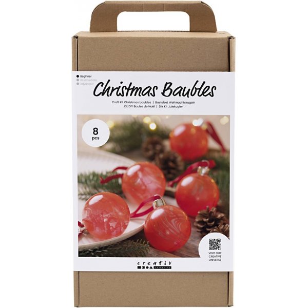 DIY Kit joulukuusenpallot - Marmorointi DIY Kit joulukuusenpallot - Marmorointi