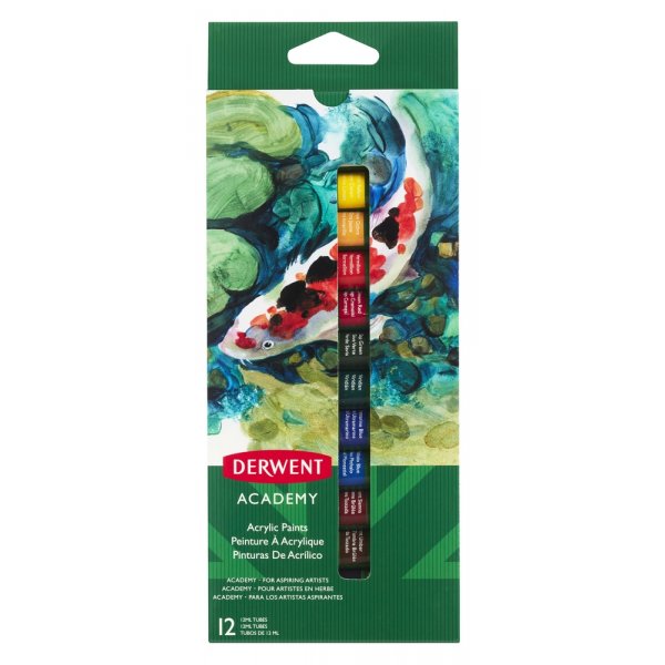 Derwent Academy Akryylimaali 12 ml - 12 vri