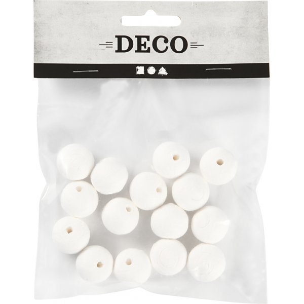 Flirttipallot - valkoinen - 20 mm - 15 kpl