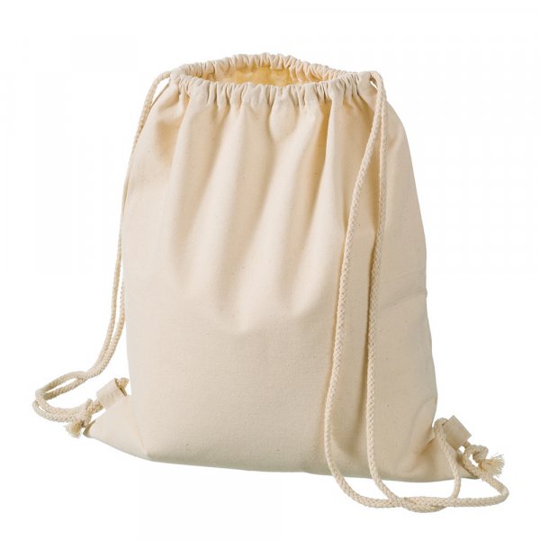 Puuvillainen reppu 36x42 cm - luonnollinen