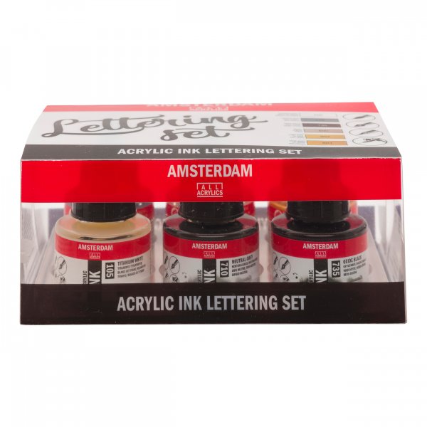 Akryylimerkki Amsterdam 6x30 ml - Kirjaimet