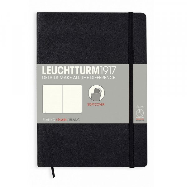 Notebook A5 Soft Blank - musta