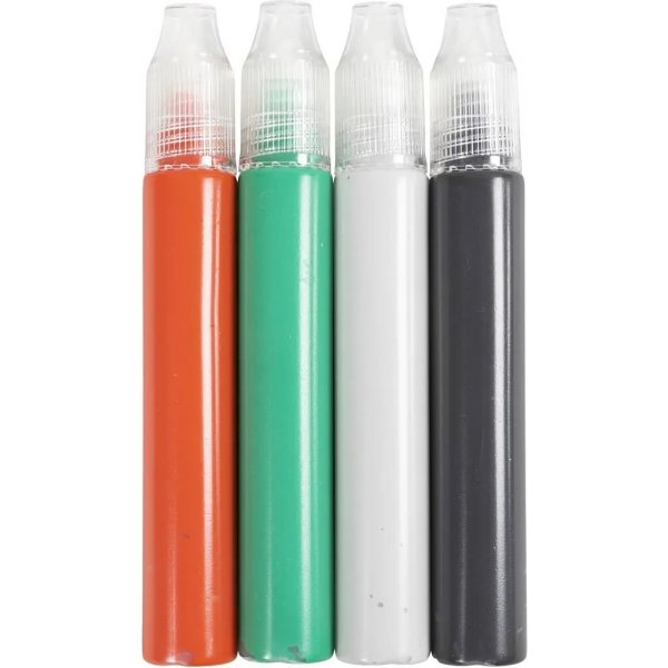 Vaaleat kynt - Musta, vihre, vaaleanharmaa, punainen - 4 x 30 ml