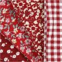 Patchwork kangas - punainen - 4 kpl