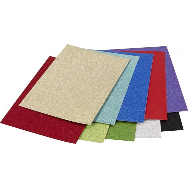 Glitter-pahvi - sekavrej - A4 - 50 arkkia