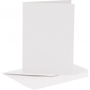 Kortit ja kirjekuoret - valkoinen - 11,5 x 16,5 cm - 6 sarjaa Kortit ja kirjekuoret - valkoinen - 11,5 x 16,5 cm - 6 sarjaa