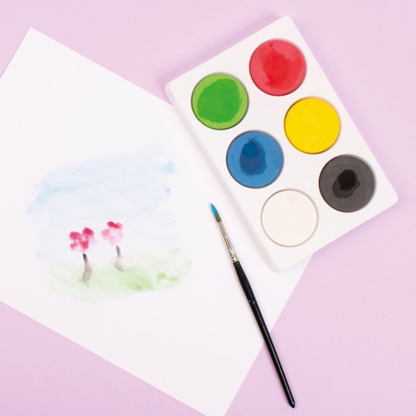 Väripaletti ø44mm - 6-osastoinen - 6 kpl Väripaletti ø44mm - 6-osastoinen - 6 kpl