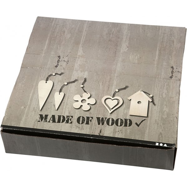 Puiset koristeet 5 eri mallia - 100 kpl