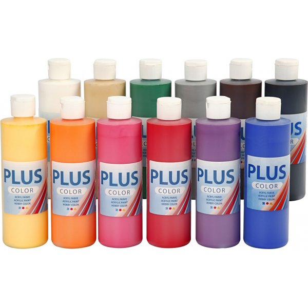 Plus Color Hobby maali - vakiovrit - 12 x 250 ml