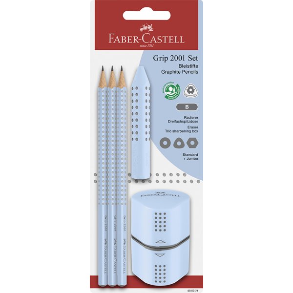 Kynsarja - Faber-Castell - Grip 2001 - Taivaansininen