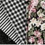 Patchwork kangas - musta - 4 kpl