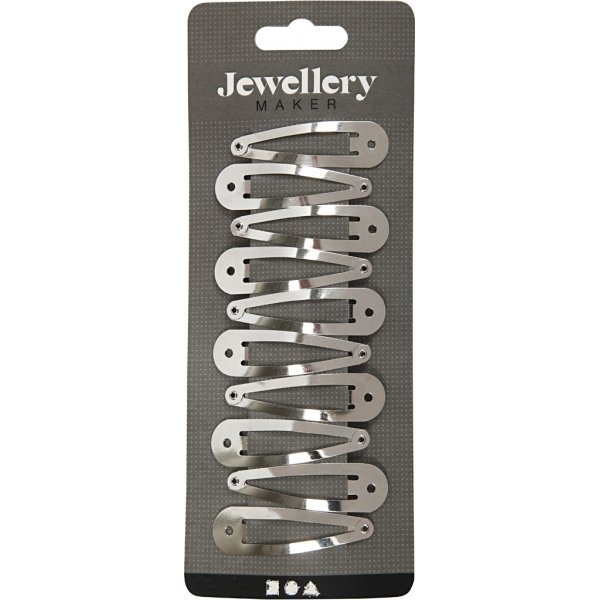 Hiusklipsit - hopeoitu - 10 kpl