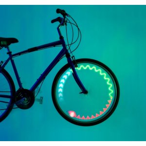 LED-pinnavalaistus polkupy�r��n, 12 kuviota, moniv�rinen - paristok�ytt�inen