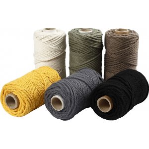 Makramelanka - sekavärejä - Ø4 mm - 55 m Makramelanka - sekavärejä - Ø4 mm - 55 m