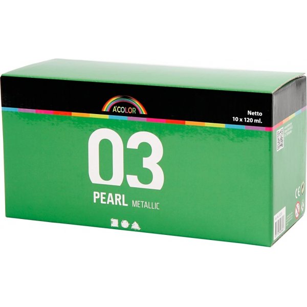 Koulumaali Akryyli - Metalli - sekavrit - metalli - 10 x 120 ml