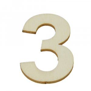 Käsittelemättömät puiset numerot 40x2 mm - 3 Käsittelemättömät puiset numerot 40x2 mm - 3
